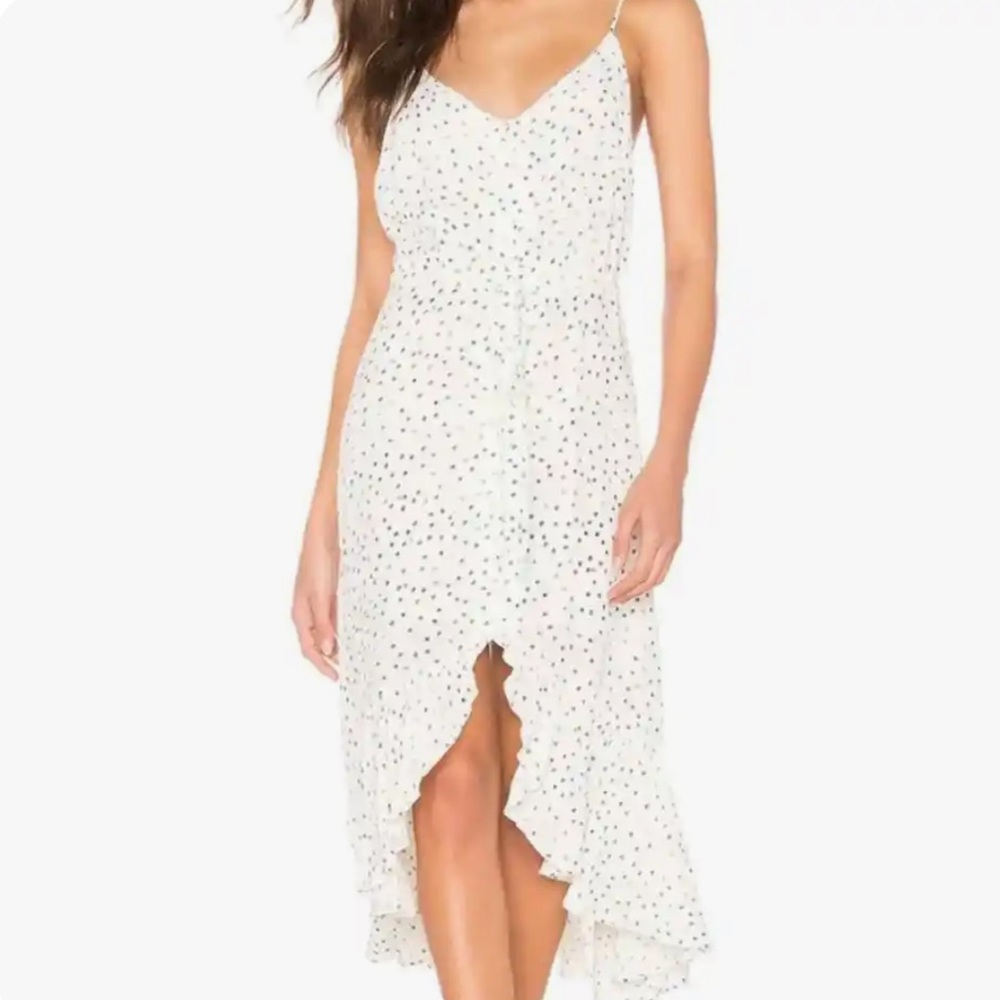 Rails Frida Ivory/ Blue Speckled Dot Dress Size Small